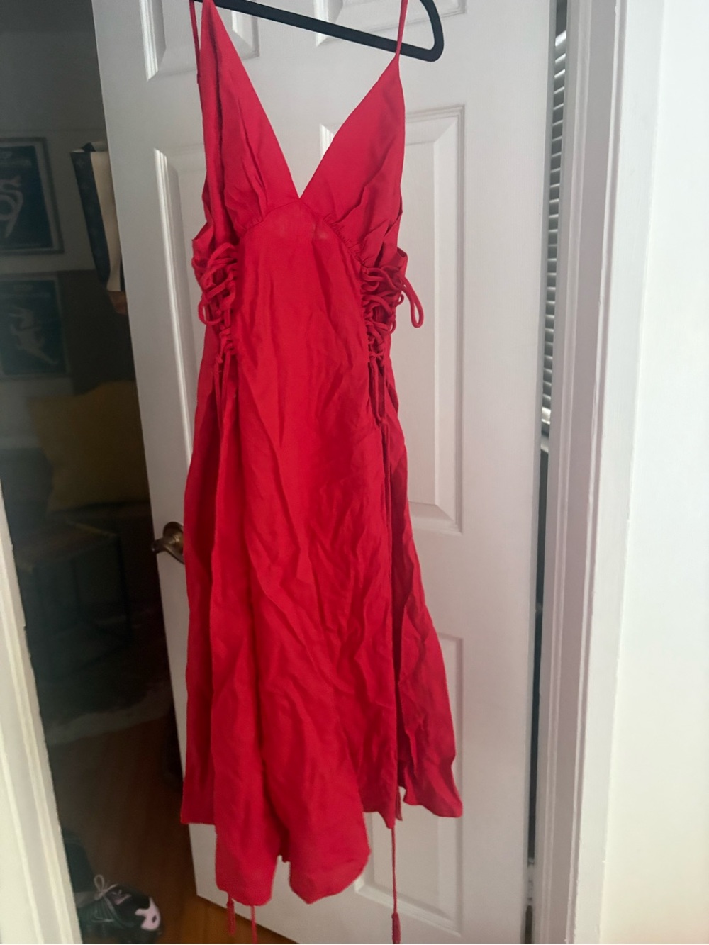 FARM Rio Red V-Neck Spaghetti Strap Dress
